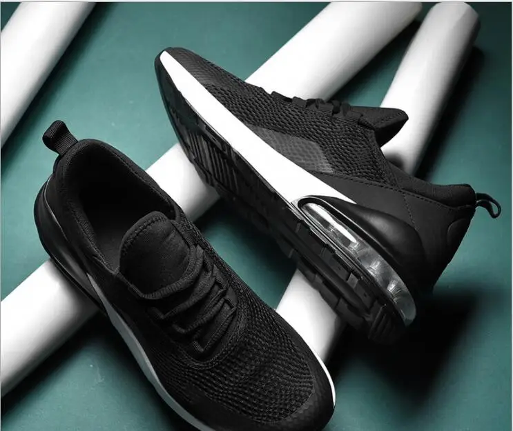 Новое поступление весна мужские кроссовки качество Neakers подушки модные детские кроссовки Lover уличные удобные zapatillas hombre повседневные - Цвет: black white 2