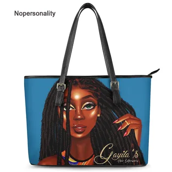 

Nopersonality Afro Women Print Handbags for Female Casual African Magic Girls Print Shoulder Bags Leather Large Tote Bags