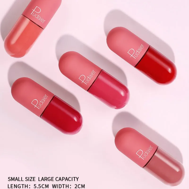 Pudaier Mini Matte Lip Gloss Long Lasting Capsule Lipgloss Liquid Lipstick Waterproof Lip Tint Makeup Korean Style Pudaier Mini Matte Lip Gloss Long Lasting Capsule Lipgloss Liquid Lipstick Waterproof Lip Tint Makeup Korean Style