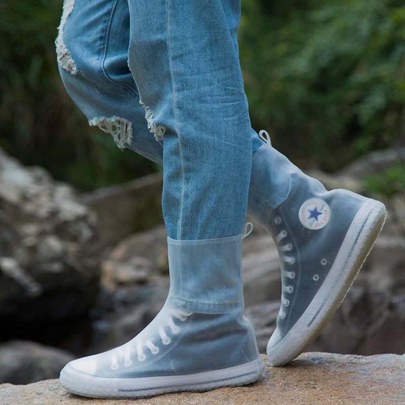 Women Man TPE Integral Mould Waterproof Reusable Rain Shoe Cover Rain Boot Anti-skid dustproof Shoes Covers shoe covers