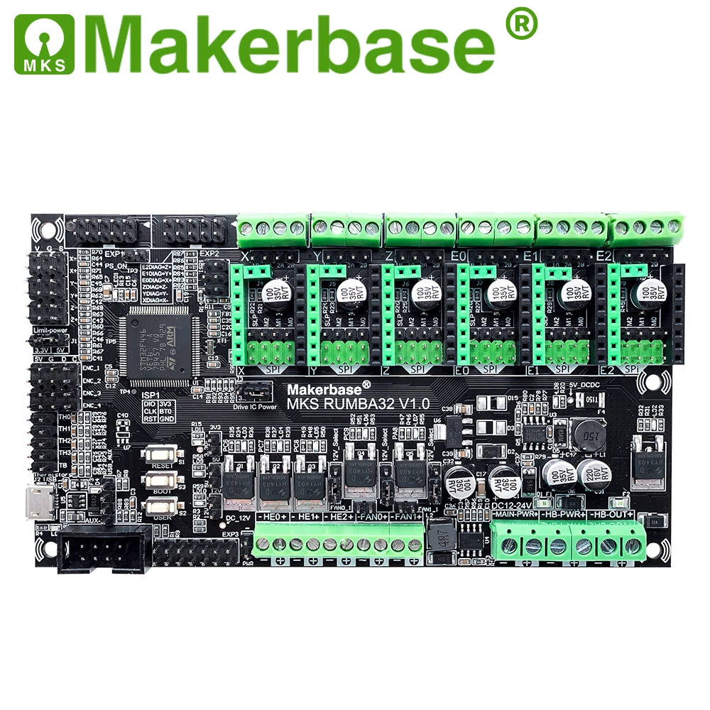 Makerbase MKS Rumba32 180 МГц 32 битная плата управления для 3D принтера 6 портов драйвера