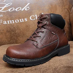 New style men's leather high-top Martin boots, high-end outdoor tooling boots,winter leather boots,hiking boots,motorcycle boots