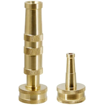 

Solid Brass Heavy Duty Adjustable Twist Hose Nozzle Jet er Nozzle, Heavy Four Inch Bronze Hose Nozzle,2 Pack