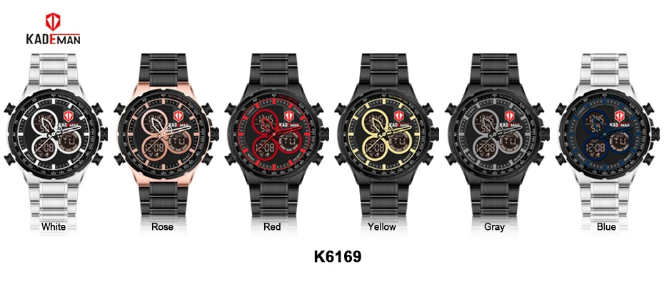Luxury Brand KADEMAN Men Sports Watches Men's Waterproof LED Digital Quartz Clock Male Military Stainless Steel Wrist Watch (14)