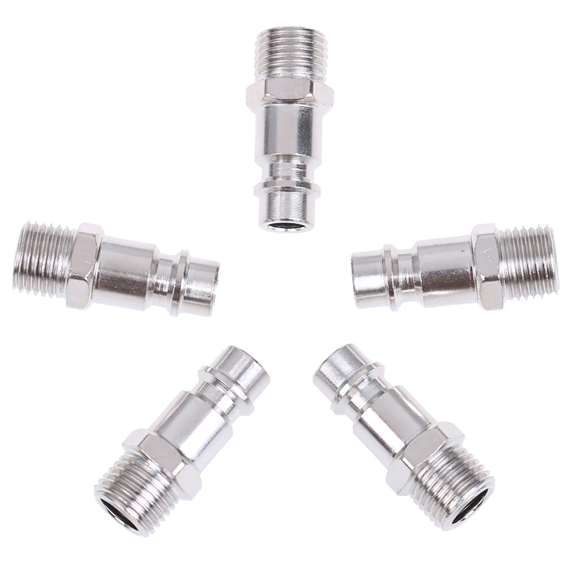 New 5pcs 1/4&quot Copper Iron Euro Air Line Hose Fitting Quick Release Compressor Connector 33*11mm | Обустройство дома