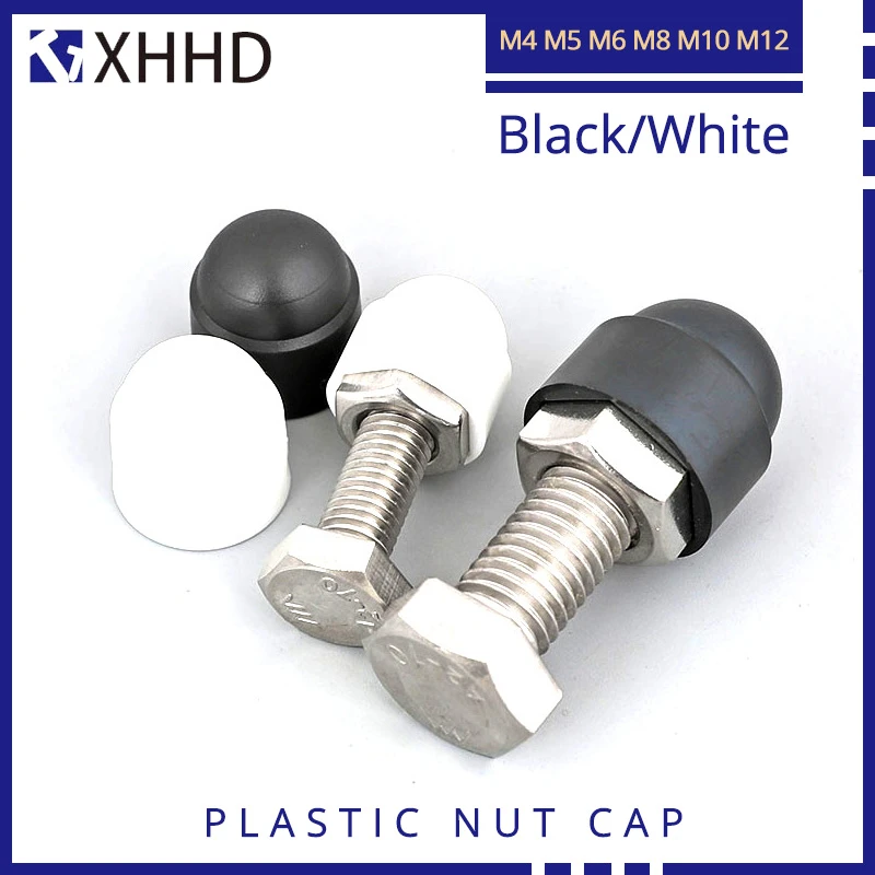 Plastique Boulon & Écrou Capuchon Protection-M6-M8-M10-M12 Noir & Blanc Plastique Boulon & Écrou Capuchon Protection-M6-M8-M10-M12 Noir & Blanc