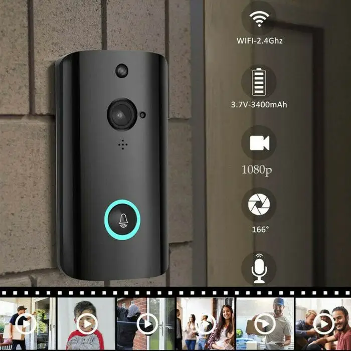 1080P Смарт wifi безопасности дверной звонок Беспроводная видеокамера телефона с ночным видением IJS998