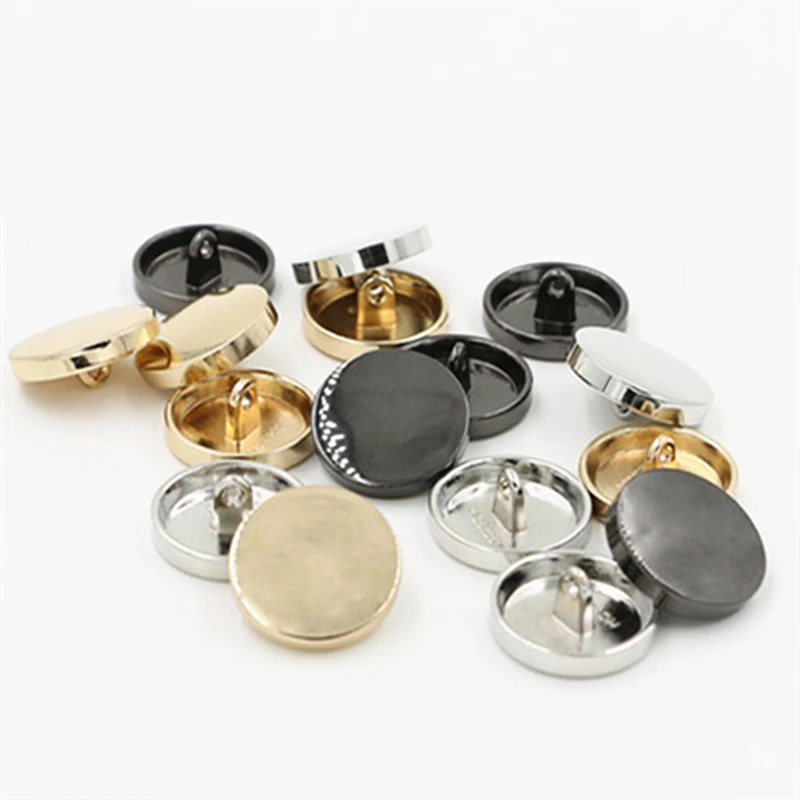 10pcs Gold Black Silver Flat Shirt Clothes Metal buttons Outerwear Buckle DIY Sewing Accessories Overcoat Woman Snap Button 2