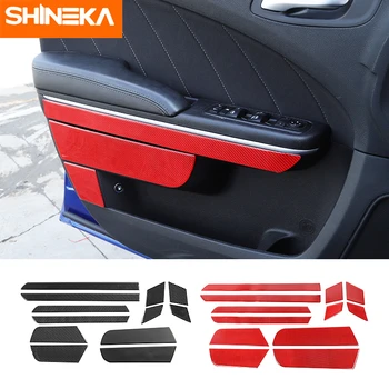 

SHINEKA Carbon Fiber Sticker For Dodge Charger Car Inner Door Panel Decoration Cover Sticker Accessories For Dodge Charger 2015+