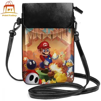 

Mario Bros Shoulder Bag Marios Doom Leather Bag Multi Function Print Women Bags Trendy Crossbody Travel Women's Teen Small Purse