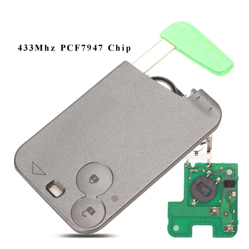 Cheap Bilchave 2 Buttons Smart Card Key 433Mhz PCF7947 ID46 Transponder Chip For Renault Laguna 3BjWNEDWJ