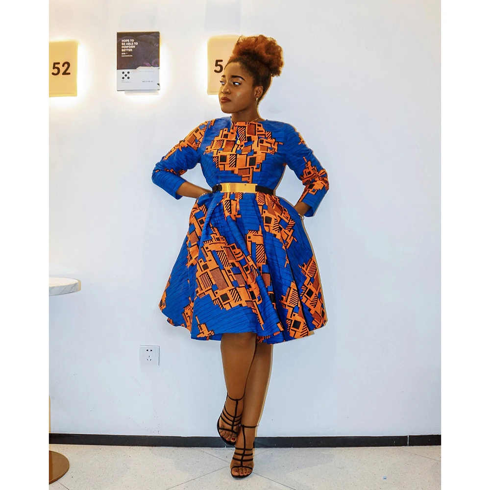 Африканское платье осеннее и зимнее платье новая модная африканская женская одежда Хлопковое платье африканская традиционная одежда