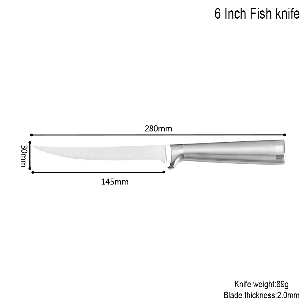 Дамасские филейные обвалочные ножи из нержавеющей стали, кухонный нож, выпотрошенная скульптура рыбы, Кливер, острые рыболовные ножи, инструменты для приготовления пищи - Цвет: 6 inch
