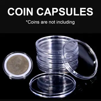 

20 Pcs Clear Plastic Coin Capsules, Coin Collection Case Of 5 Size With Adjustable Gasket For 20/25/30/35/40mm