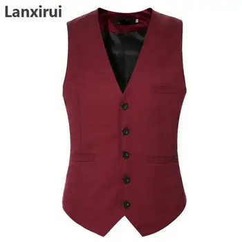 

plus size fashion slim fit sleeveless mens wedding waistcoats 9 colors solid waistcoat men dress vests