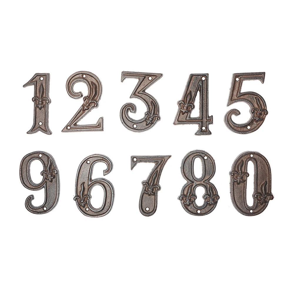 1PC Retro Metal Digital Arabic Numbers Cast Iron House Sign Door Plate DIY Cafe Wall Courtyard Decor Creative | Инструменты