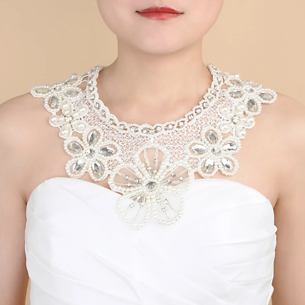 TRiXY G06 Flora Wedding Shawl Pearls Bling Beaded Jacket Bolero Wrap Bridal Wedding Wrap Evening Prom Elegant Women Accessories