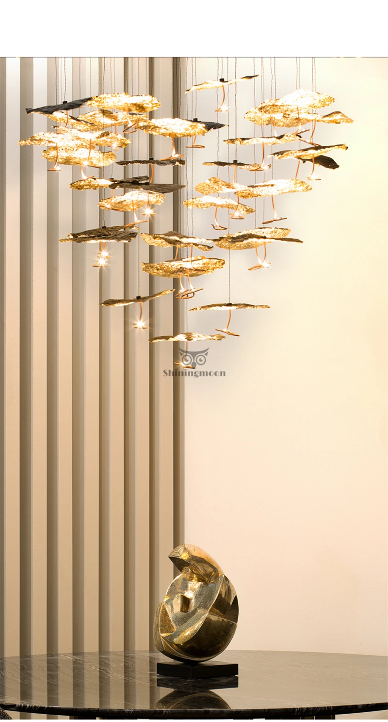 Скандинавские золотые хрустальные люстры освещение пост-современный медный домашний декор осветительные приборы Отель гостиная подвесной светильник блеск
