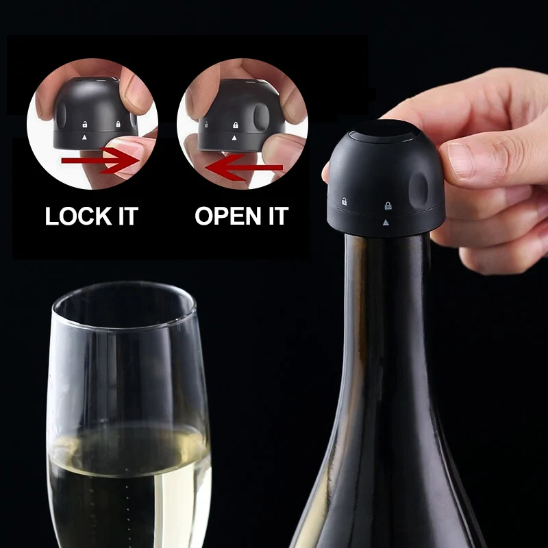 

Wine Stoppers Vacuum Red Wine Beer Champagne Cap Silicone Sealed Leak-proof cork for champagne Bar Tool