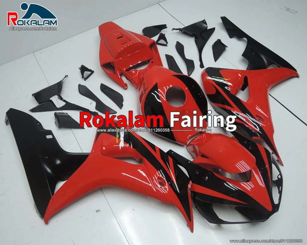 

Обтекатели Autocycle для Honda CBR 1000RR 2006 06 CBR1000RR 2007 07 CBR1000RR, мотоциклетный красный, черный комплект обтекателей (литьё под давлением)