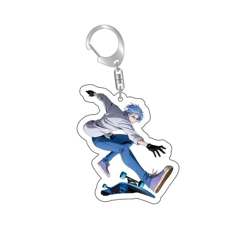 Anime SK8 The Infinity Key Chains Reki Kyan Langa Hasegawa Cosplay Acrylic Double Sided Keychain Keyring Pendant Prop Jewelry