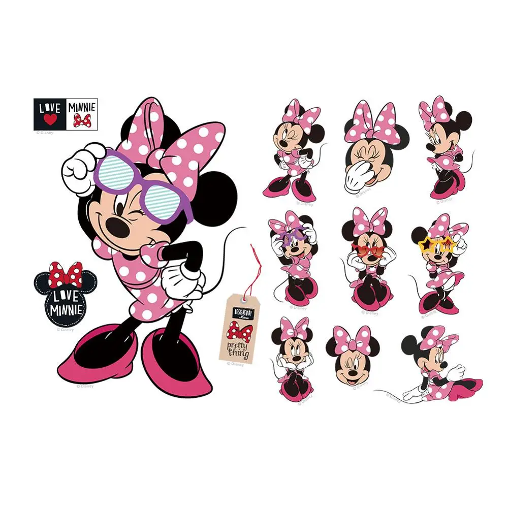Disney мультфильм Микки Маус DIY игрушки наклейки украшения детской комнаты Минни