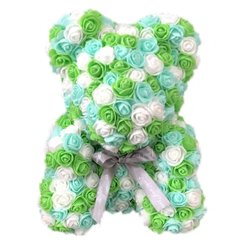 

40cm Bear of Roses Colors Artificial Flowers Home Wedding Festival DIY Cheap Wedding Decoration Gift Box Wreath Crafts