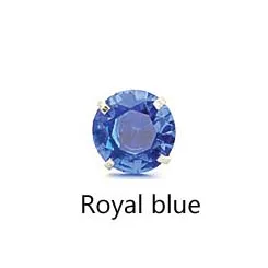 Royal Blue 4 мм новые серьги из титановой стали, инкрустированные четырьмя когтями, с кристаллами из нержавеющей стали, AAA, с цветным цирконием, изящные серьги из титановой стали, ювелирные изделия - Окраска металла: Royal Blue