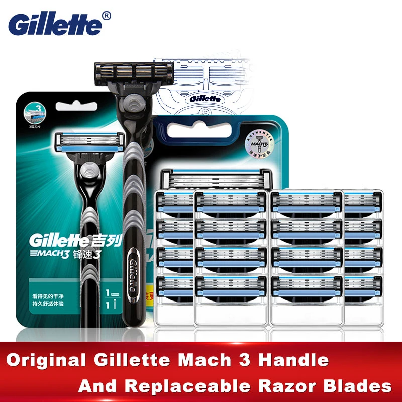 Original Gillette Mach 3 Manual Straight Razor With 3 Layer Replaceable