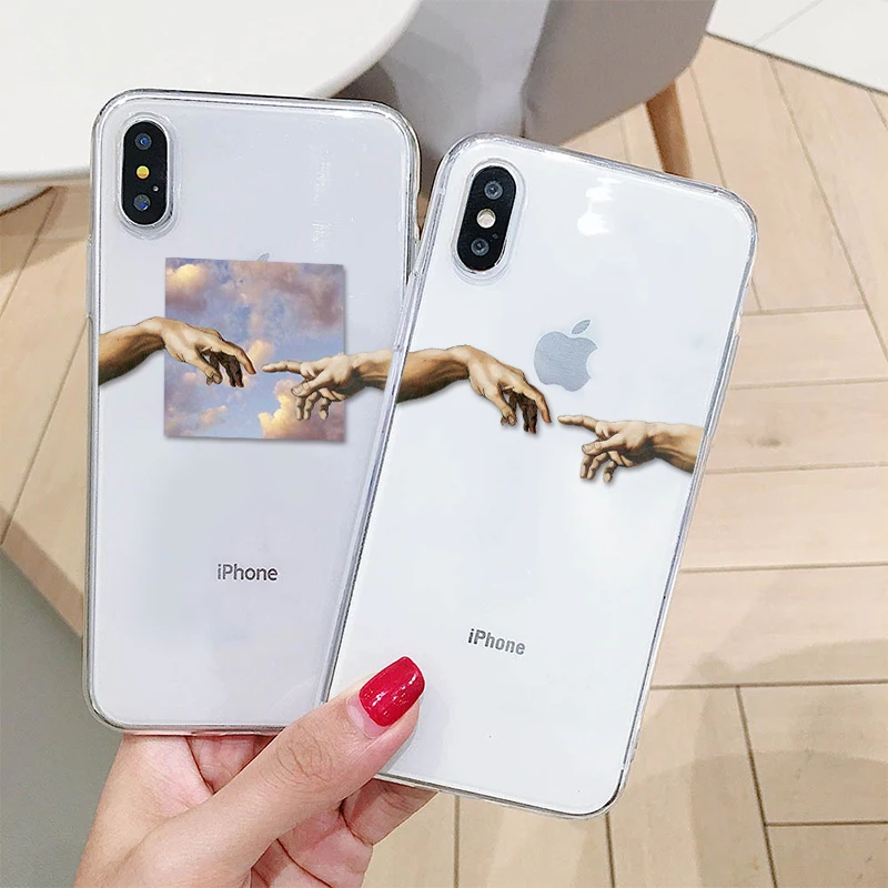 Mona Lisa Art David lines Painted Pattern Case For iPhone 11 XS MAX XR 6 6s 5s se 7 8 Plus Transparent TPU Phone Cover Coque Mona Lisa Art David lines Painted Pattern Case For iPhone 11 XS MAX XR 6 6s 5s se 7 8 Plus Transparent TPU Phone Cover Coque