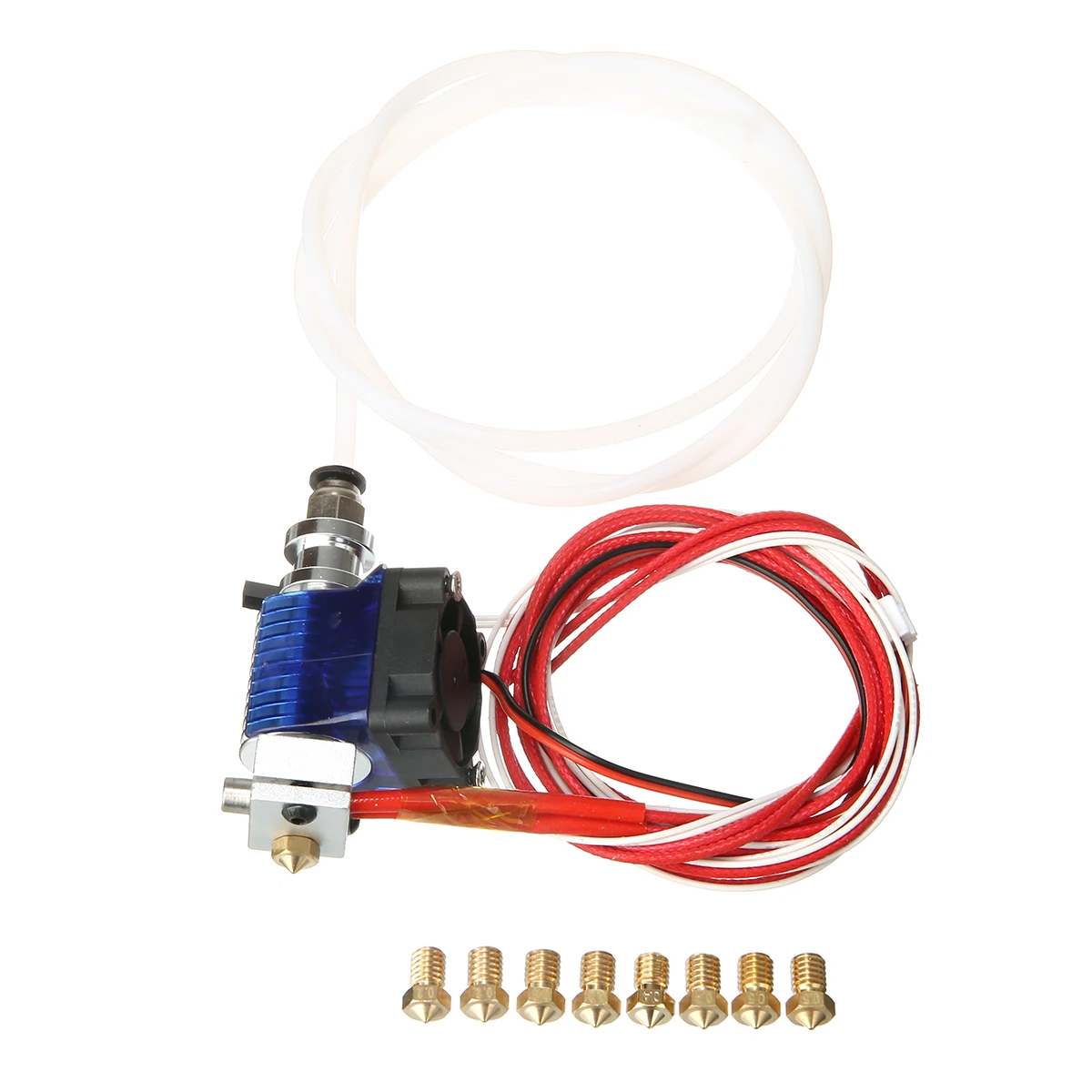 cheap New V6 Extruder Bowden All Metal J head + 8Pcs Nozzles Reprap Hotend DIY Replacement 3D Printer Parts