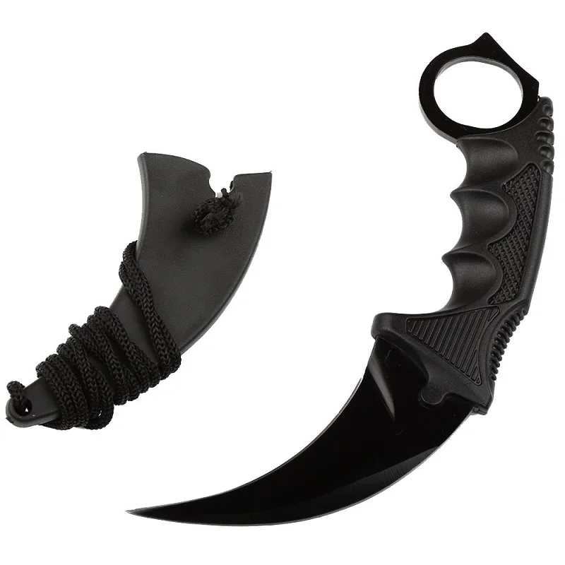 HS инструменты Открытый Csgo Karambit нож охотничьи ножи выживания тактический коготь нож Карманный Самообороны обидный походный инструмент - Цвет: Black