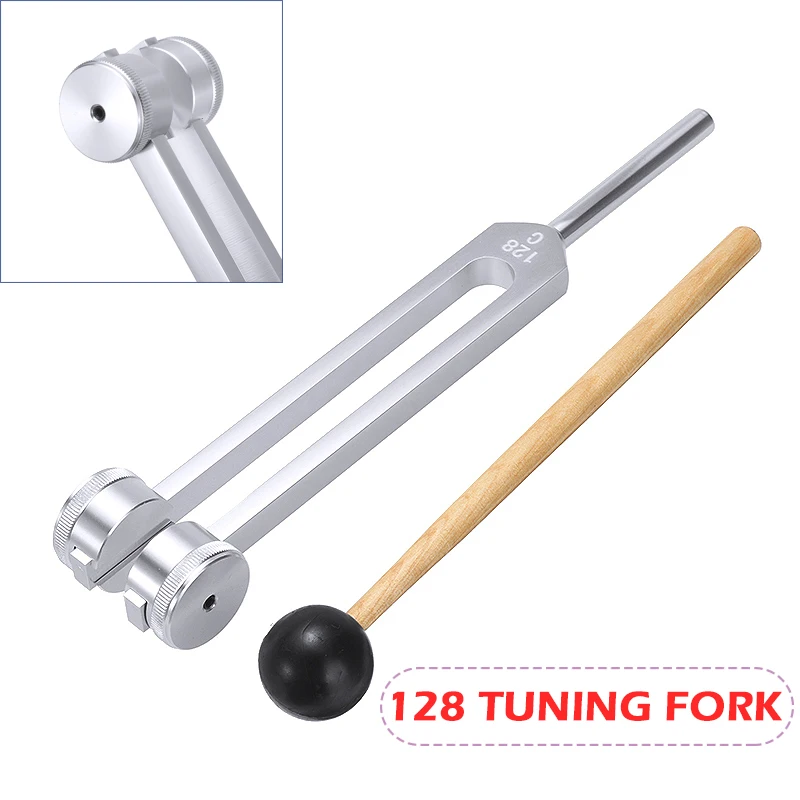 Durable Tuning Fork Diagnostic Therapy Low Impurity Content Aluminum Alloy 64HZ for Relieve Pressure Reduce Ear Pressure Tuning Fork with Hammer 
