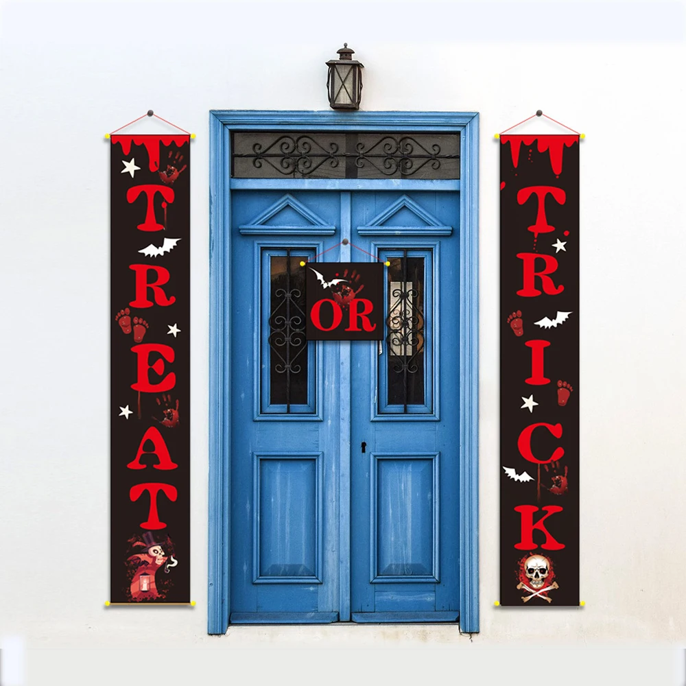 

Halloween Door Couplet Decoration Ghost Festival Couplet Outdoor Decoration Halloween Party Decor Hanging Flag Curtain Banner