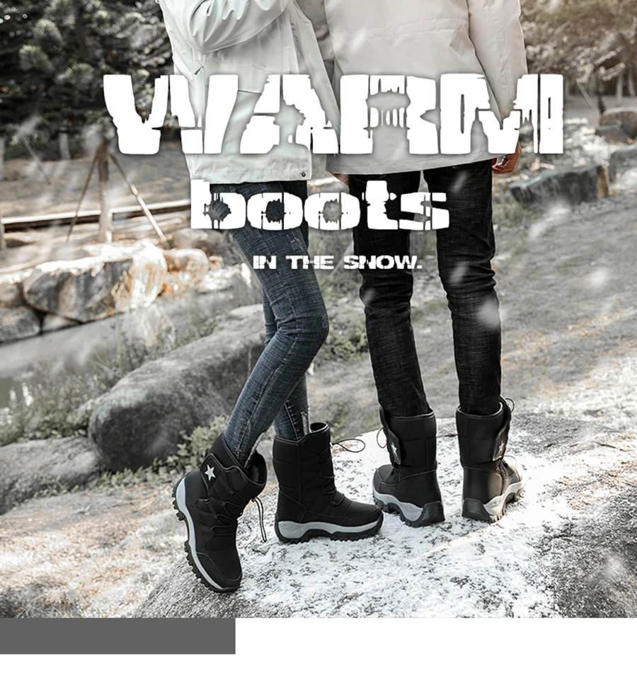 água botas de inverno com pele sapatos