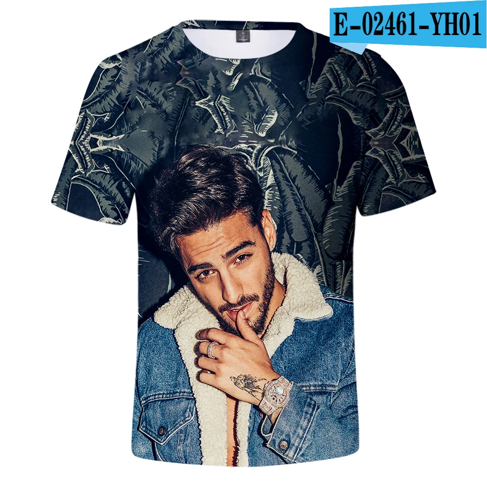Подходящая Мужская и женская футболка Maluma комфортный для мальчиков и девочек популярный красивый 3D футболка 3D футболка Летняя Повседневная модная футболка - Цвет: 3D