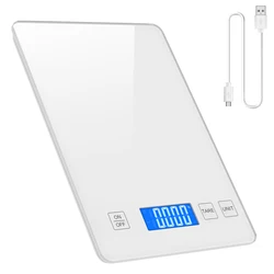 Waterproof High - Accuracy Digital Food Scale with Tempered Glass Platform (WHITE)