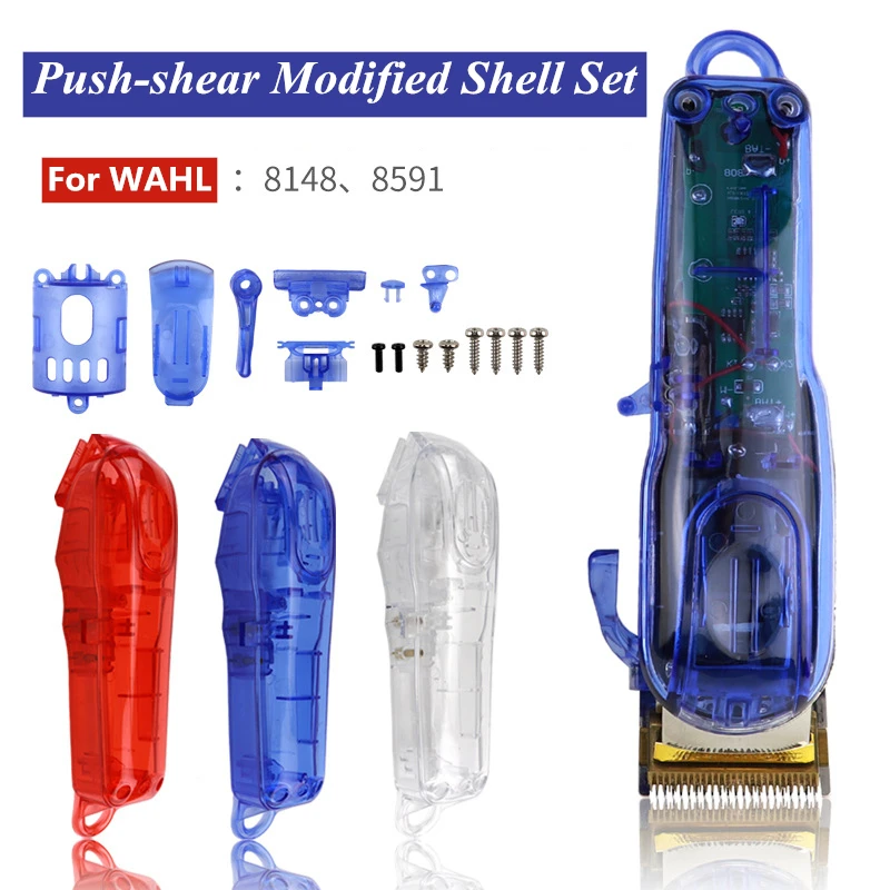 

17pcs For WAHL 8148/9691 Push-shear Transparent Modified Shell Upper Lower Cover Full Set Of Hair Clipper Housing Cover G0719