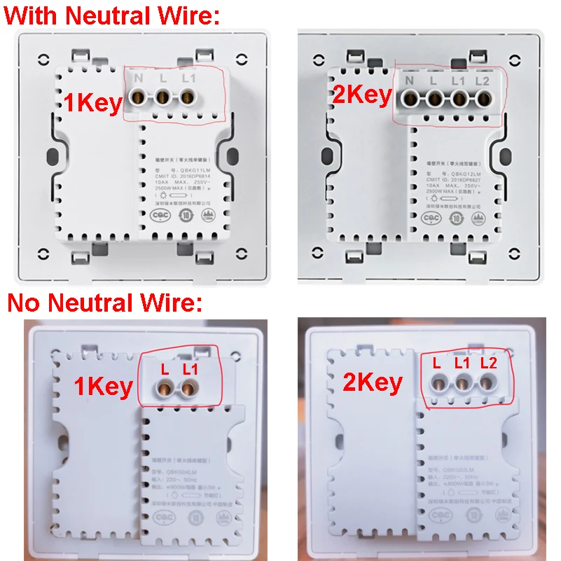 Настенный выключатель Xiaomi ZigBee Aqara беспроводной для умного дома с нулевой линией