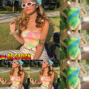 

Hirigin Women Boycon Sleeveless Colorful Painted Bodysuit Jumpsuit Leotard Casual Tops Blouse Playsuit