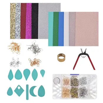 

12Pcs Faux Leather Sheets Handmade PU Leather Earrings Jewelry Making Large Kit