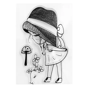 

Mushroom Girl Silicone Clear Seal Stamp DIY Scrapbooking Embossing Photo Album