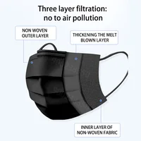 10/50/100/200/500pcs Mask Disposable Separate Package Black Face Masks Independent Packaging 3 Layer Ply safe Protective mask 2