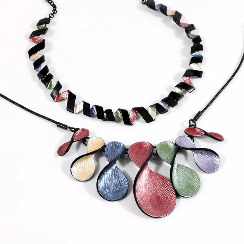 

New Jewelry European and American Multi-layer Geometric Dripping Alloy Necklace Hot Style Clavicle Chain One Drop Delivery