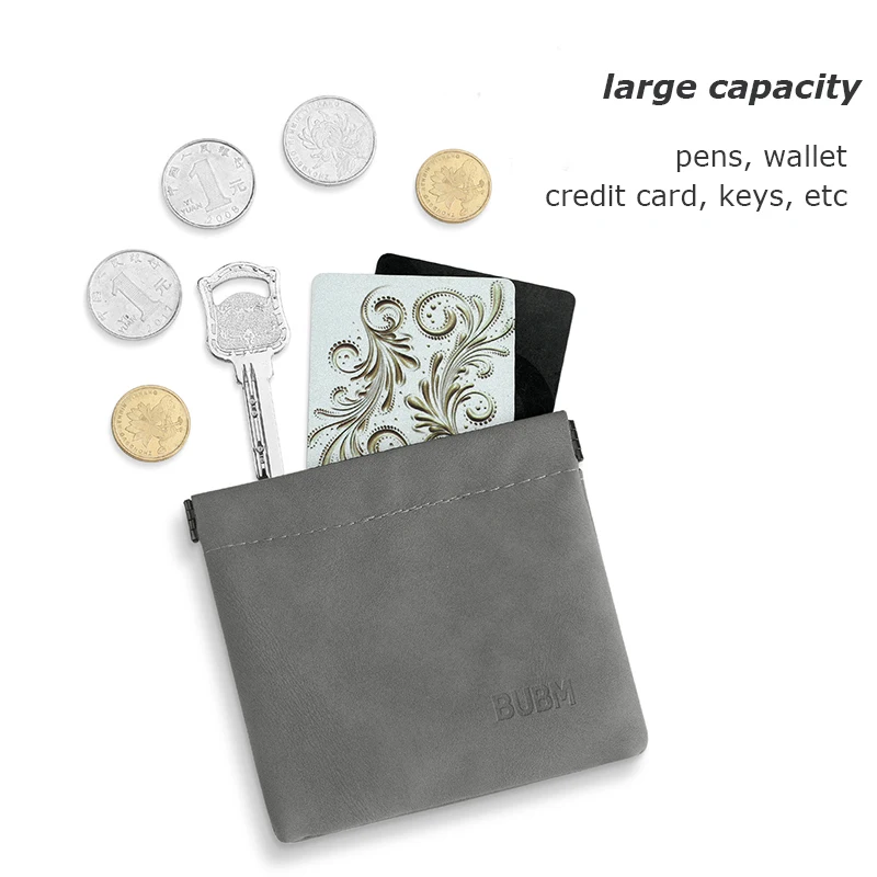 BUBM Mini Small Wallet Change Bag Coin Purse Money Change Bag Key Earbuds Storage Bag Credit Card Holder Case For Boys Girls