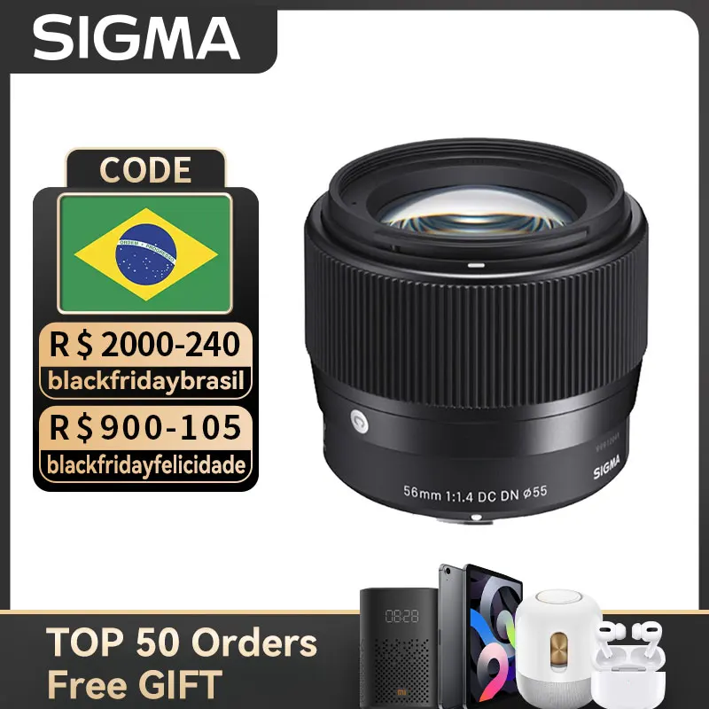 Объектив для портретной камеры Sigma 56 мм f1.4 DC DN с большой апертурой и фиксированным