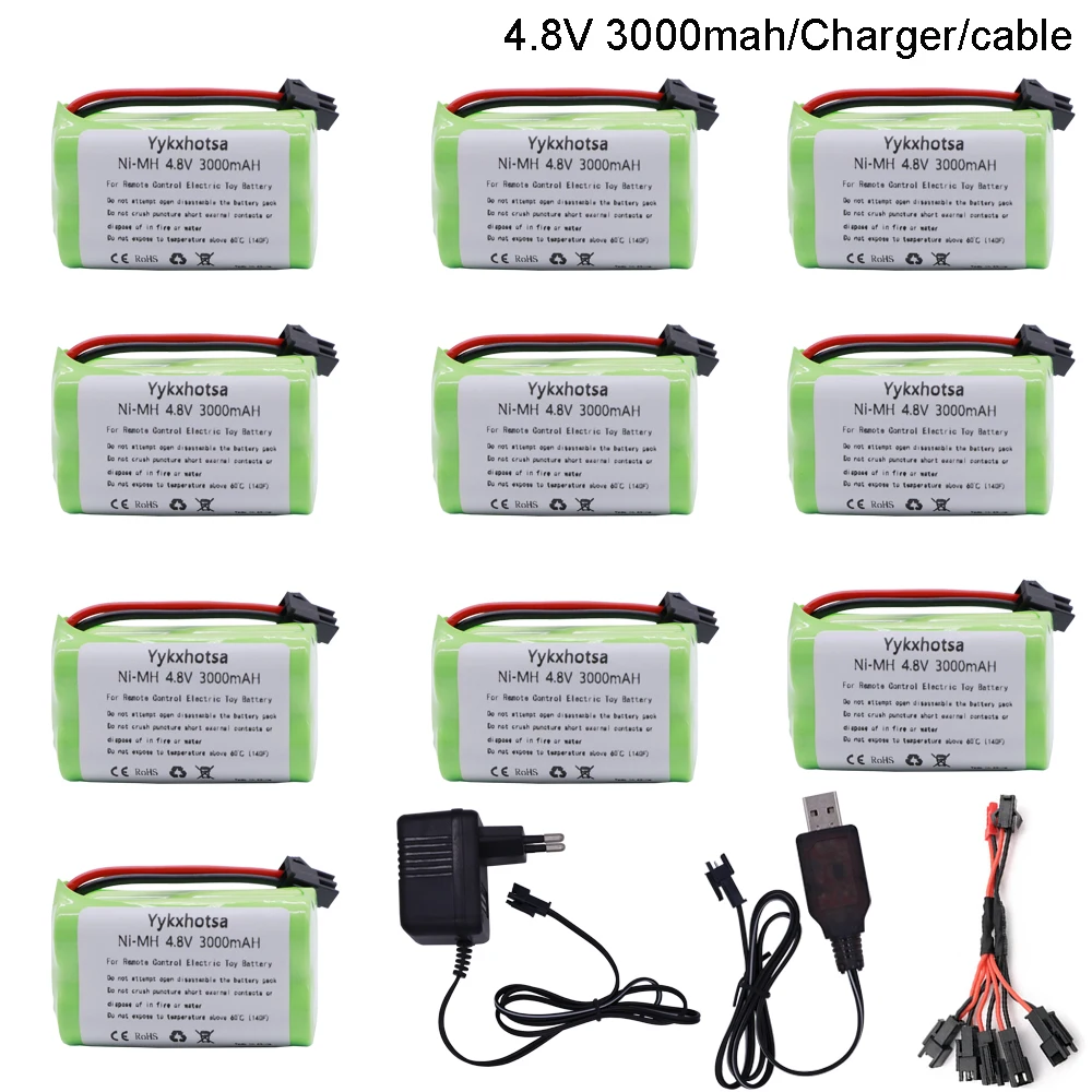 Ni-mh аккумулятор 4 8 В 3000 мАч и зарядное устройство/USB/5 в 1 кабель для дистанционного