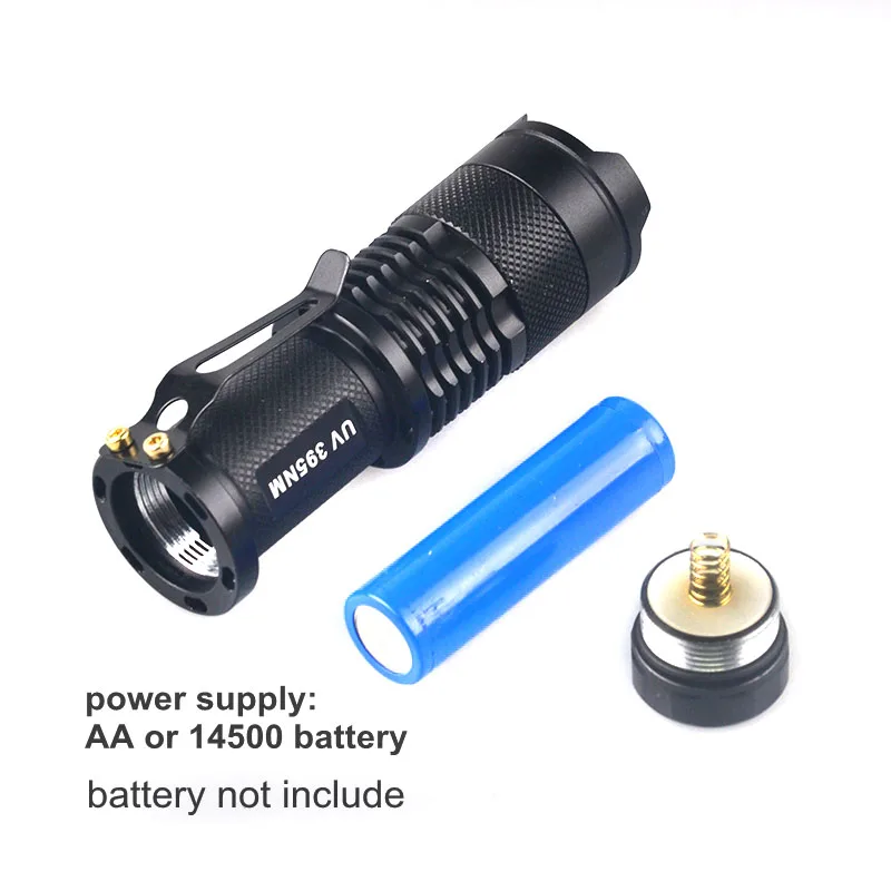Description Picture 5 of itemNew Pocket Zoom UV Flashlight Mini LED Nail UV Lamp Light 395nm 365nm Ultraviolet Lantern For Money Pet Urine Detect Nail-Dryer