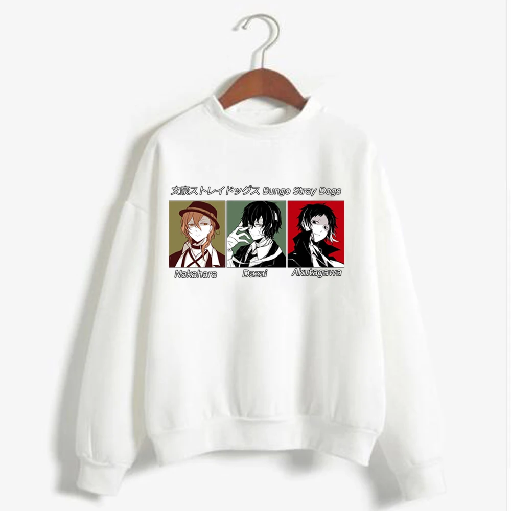 

Bungo Stray Dogs Anime Sweatshirt Dazai Tops Lange Mouw Casual Mode Doek Men Anime Clothes