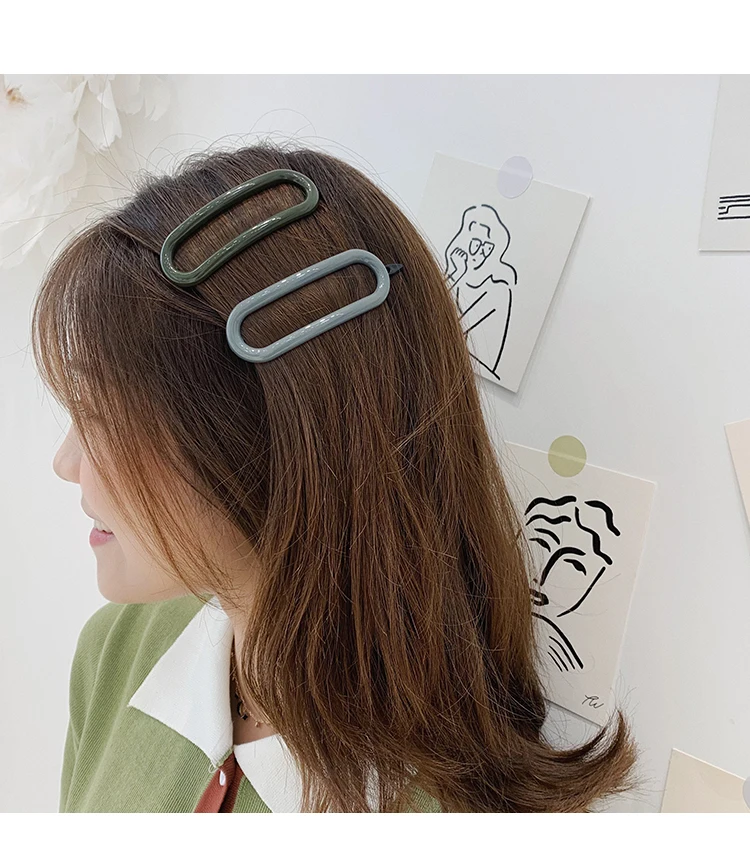 Fashion Oval Candy Color Hairpins Women Lady Hair Clips Pin Barrette Accessories For Girls Hair Ornament Tool Hairgrip Headdress